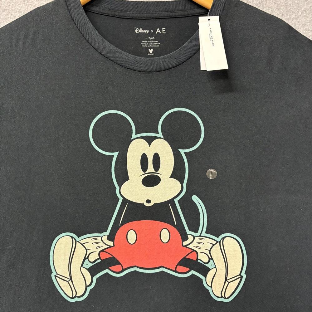 Disney x American Eagle Mickey Mouse Graphic Tee Black Cotton Large NWT
